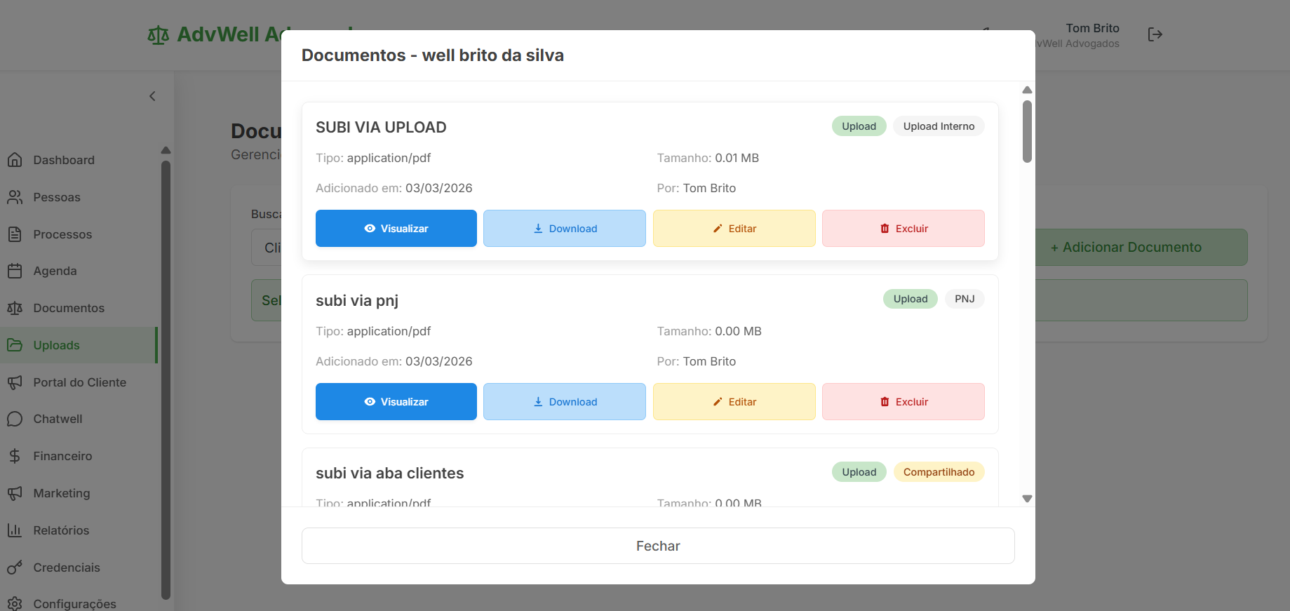 Armazenamento de documentos em nuvem