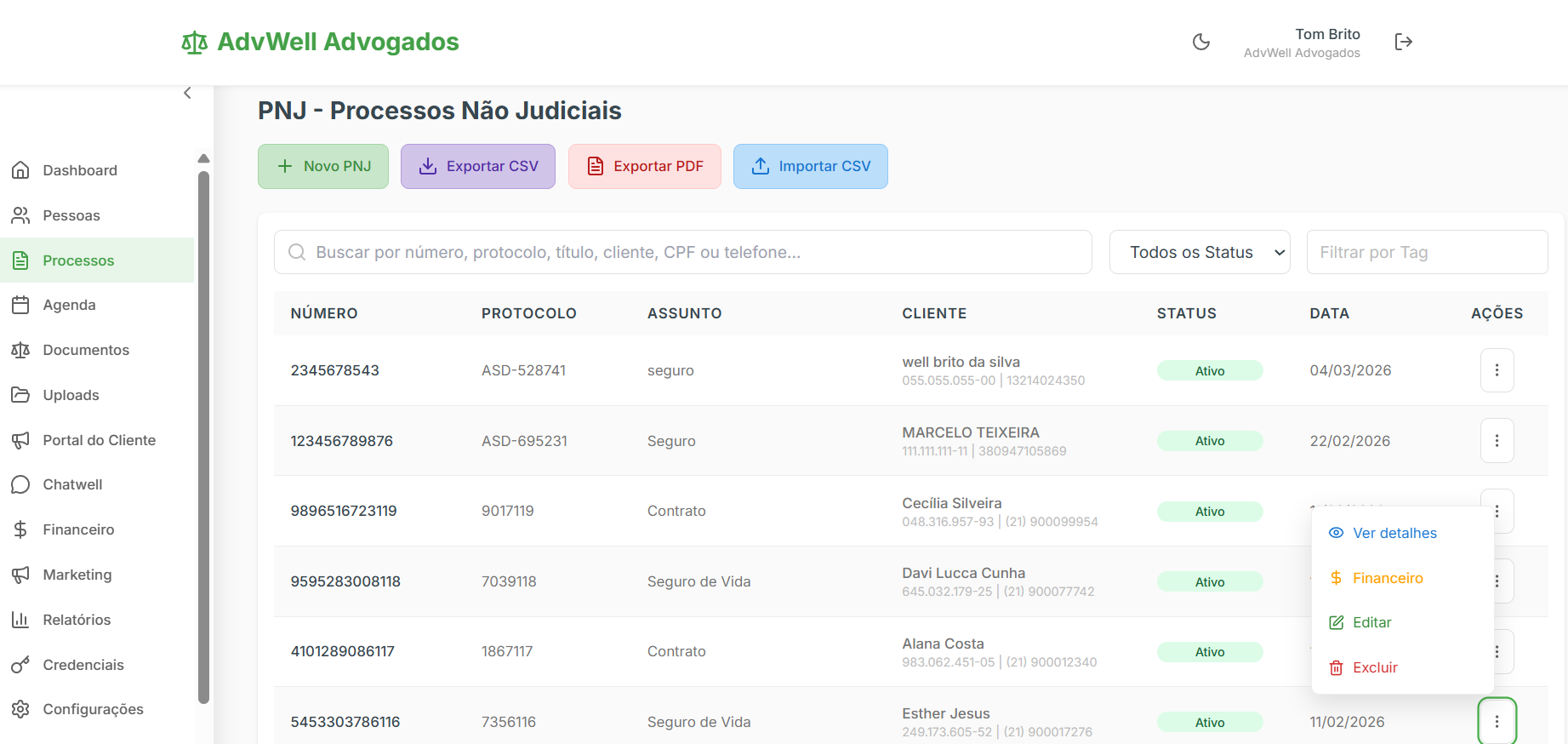Processos não judiciais